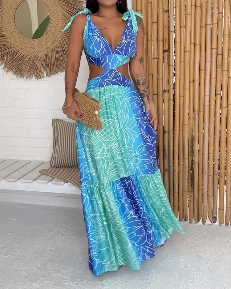 Katherine - Robe longue à imprimé coloré
