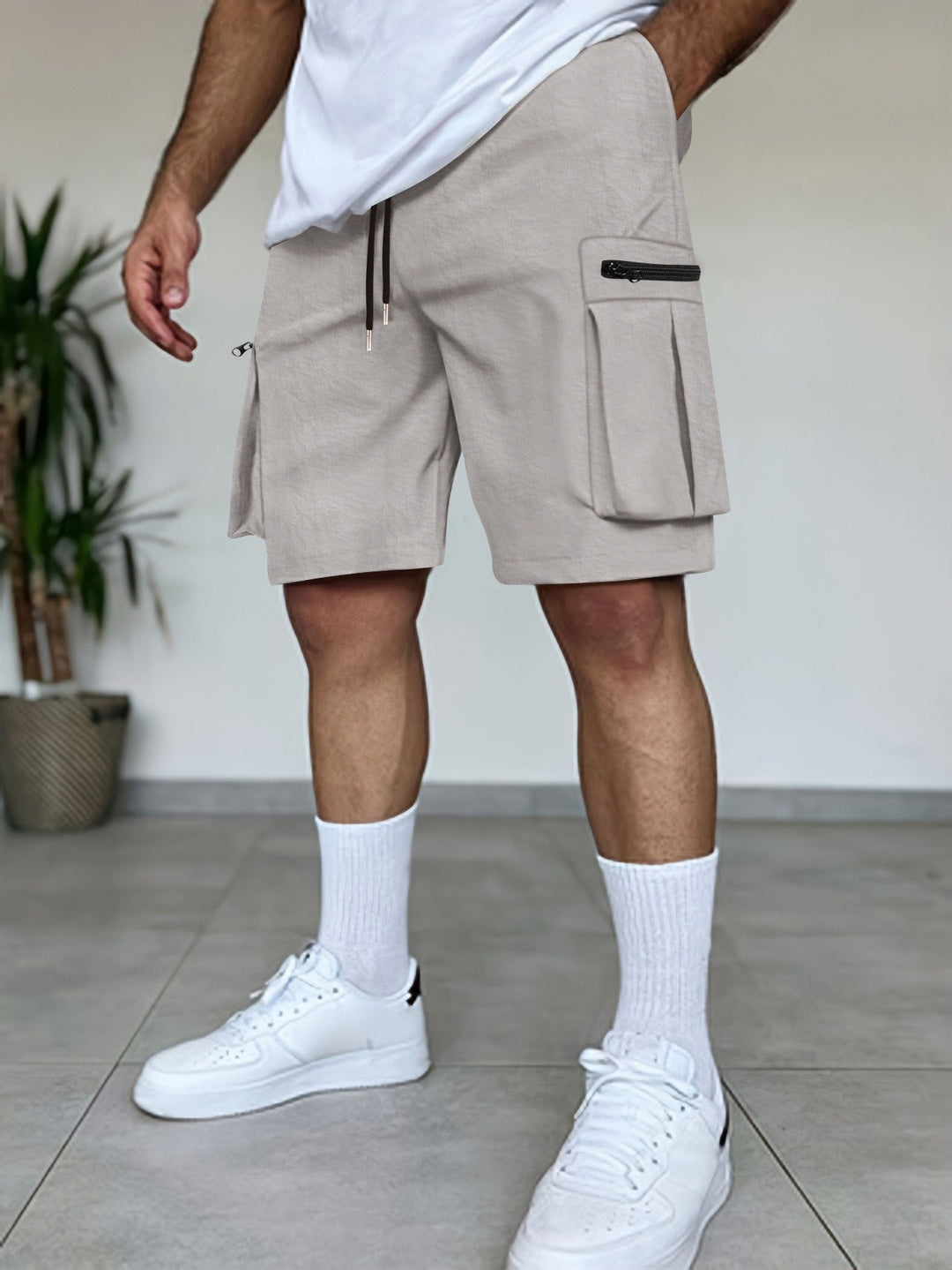Short cargo homme poches utilitaires couleur terracotta - Dakar