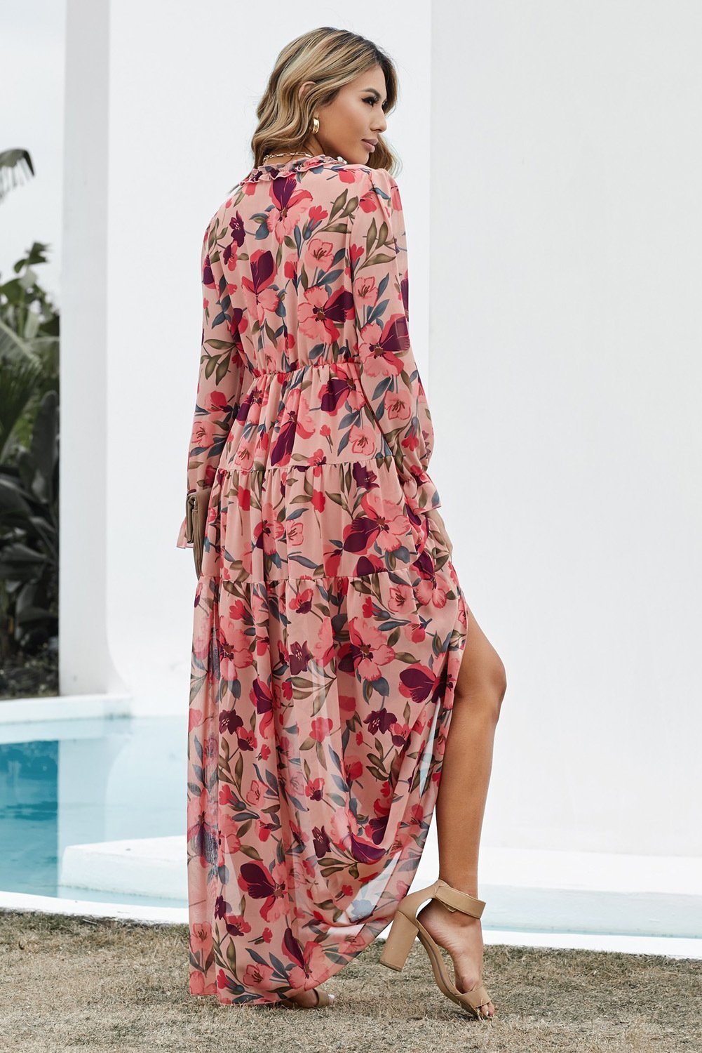 Aloisa Robe maxi imprimée avec décolleté en V