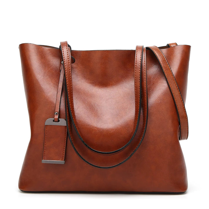 Sac à bandoulière rétro pour femme en cuir lisse bordeaux - Elea