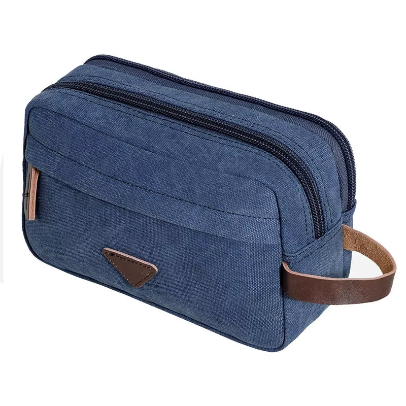 Trousse de toilette unisexe en toile imperméable à double compartiment - Bruno