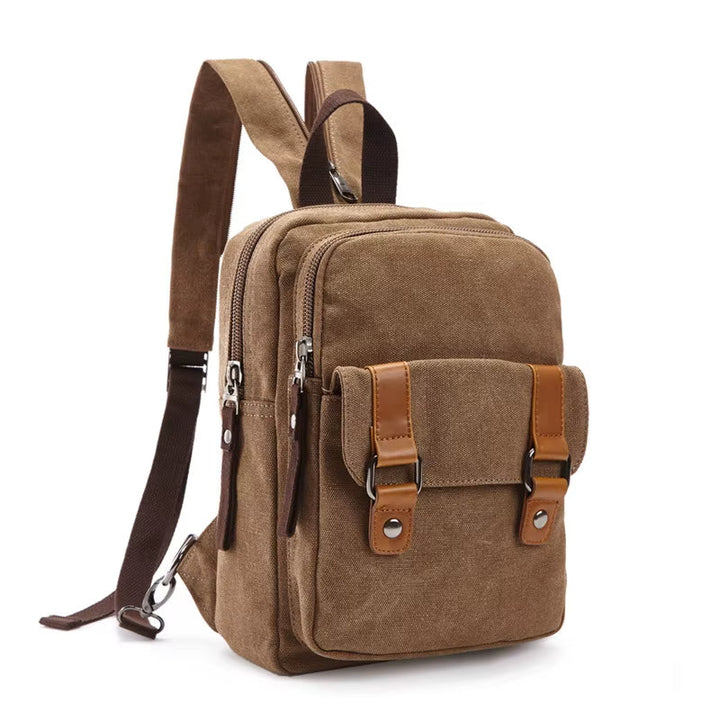Sac à dos unisexe à bandoulière avec de multiples poches de style vintage - Axel