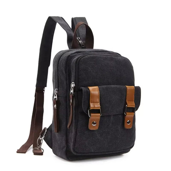 Sac à dos unisexe à bandoulière avec de multiples poches de style vintage - Axel