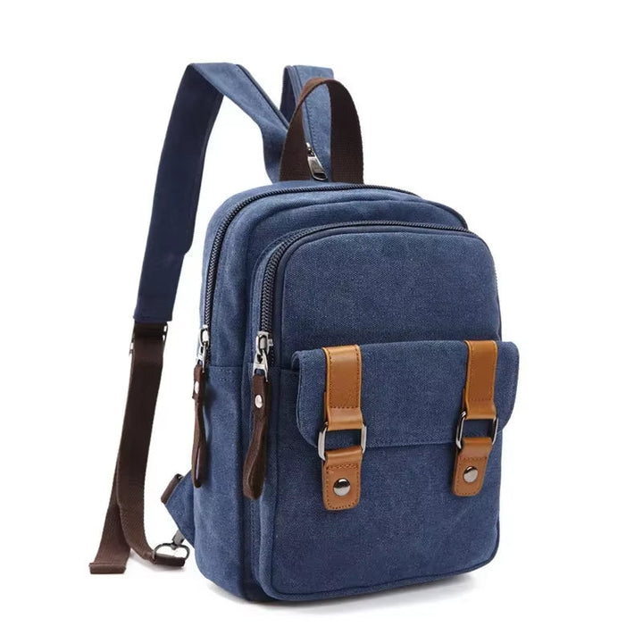 Sac à dos unisexe à bandoulière avec de multiples poches de style vintage - Axel