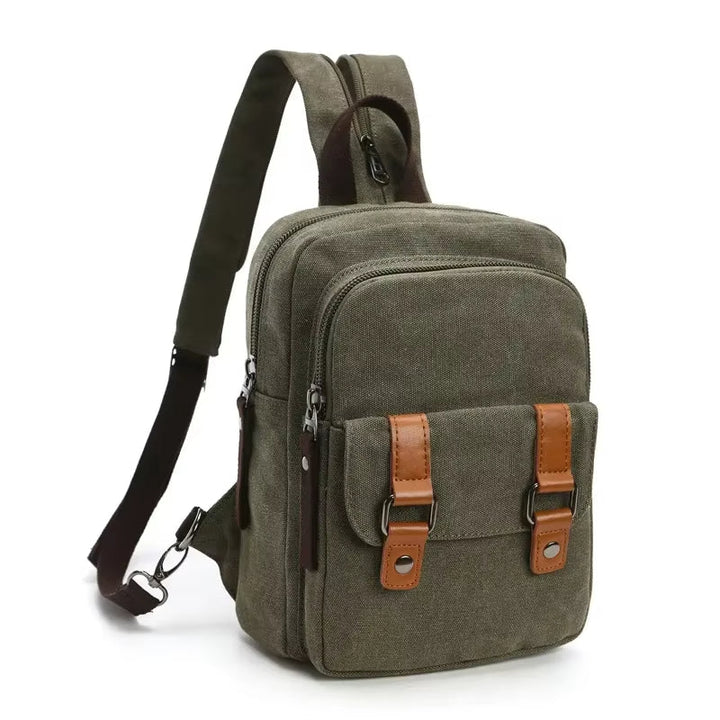Sac à dos unisexe à bandoulière avec de multiples poches de style vintage - Axel