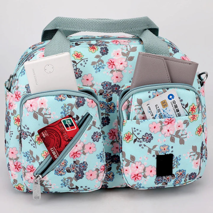 Sac à bandoulière pour femmes à poches multiples imprimé floral - Elora