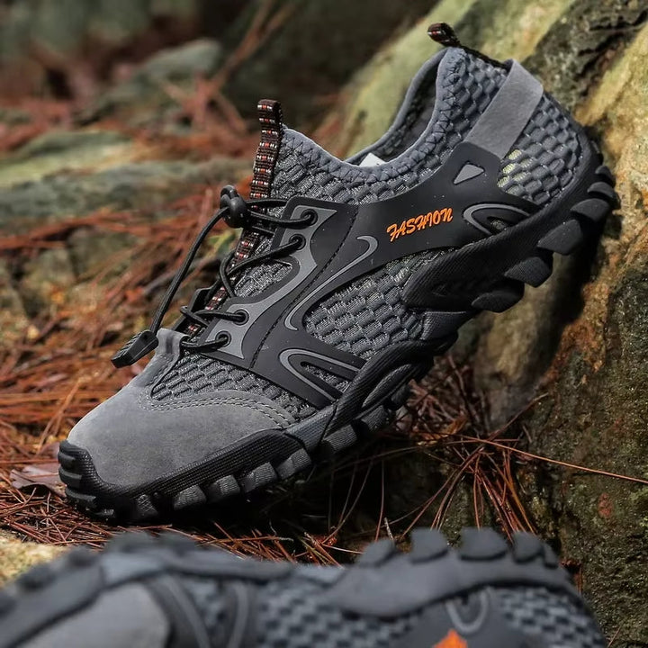 Chaussures de trekking pour hommes, semelle antidérapante en maille noire - Altus