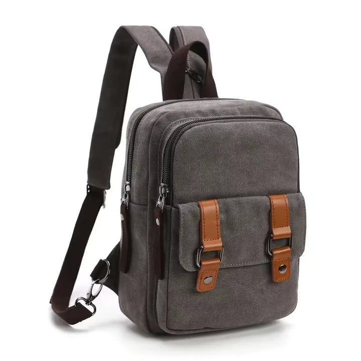 Sac à dos unisexe à bandoulière avec de multiples poches de style vintage - Axel