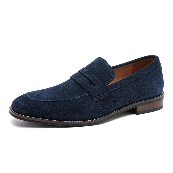 Mocassins classiques en cuir velours marron pour hommes - Lancaster