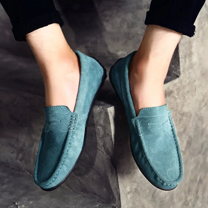 Mocassins en daim véritable de style décontracté pour hommes - Larkstone