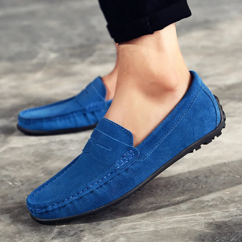 Mocassins en daim véritable de style décontracté pour hommes - Larkstone