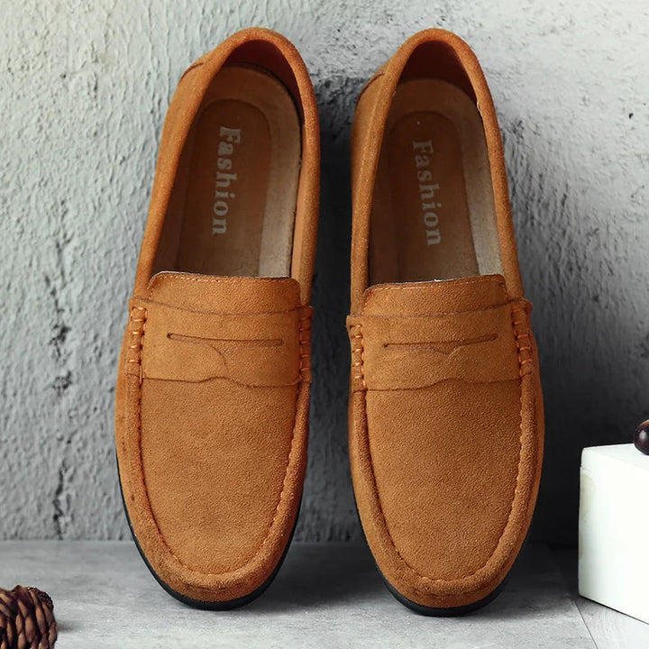 Mocassins en daim véritable de style décontracté pour hommes - Larkstone