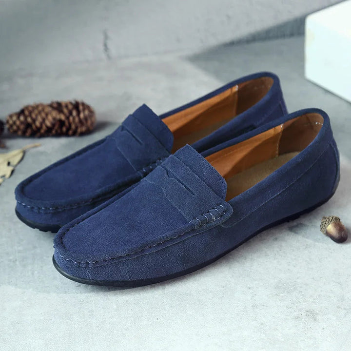Mocassins en daim véritable de style décontracté pour hommes - Larkstone