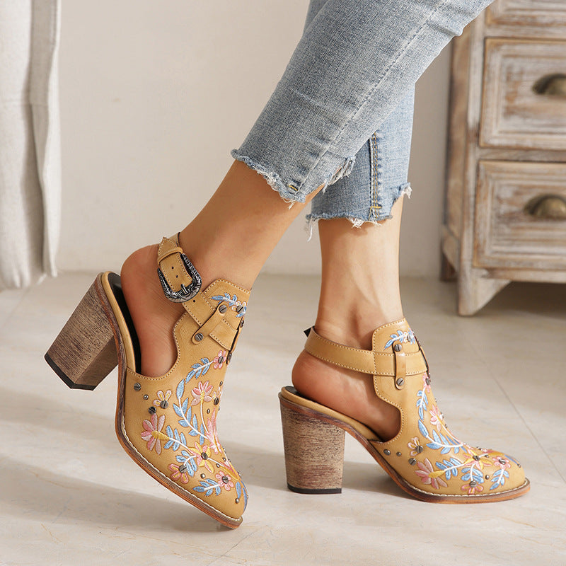 Nina - Chaussures Broderie Florale