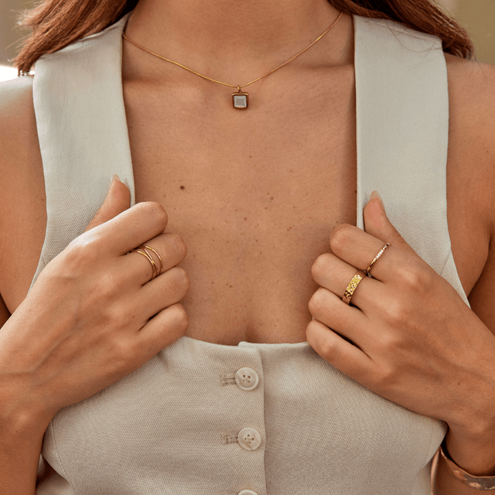 Bague Dorcas en or martelé