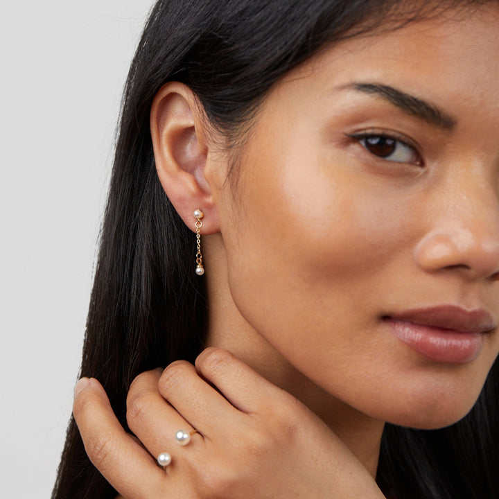 Durya Bague enveloppante à double perle