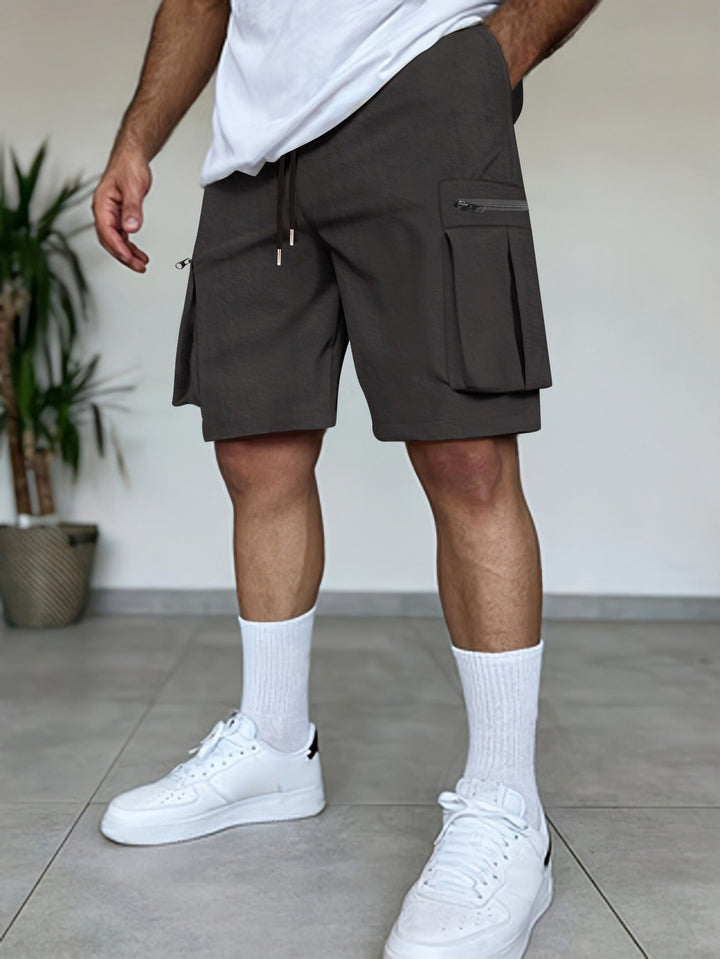 Short cargo homme poches utilitaires couleur terracotta - Dakar