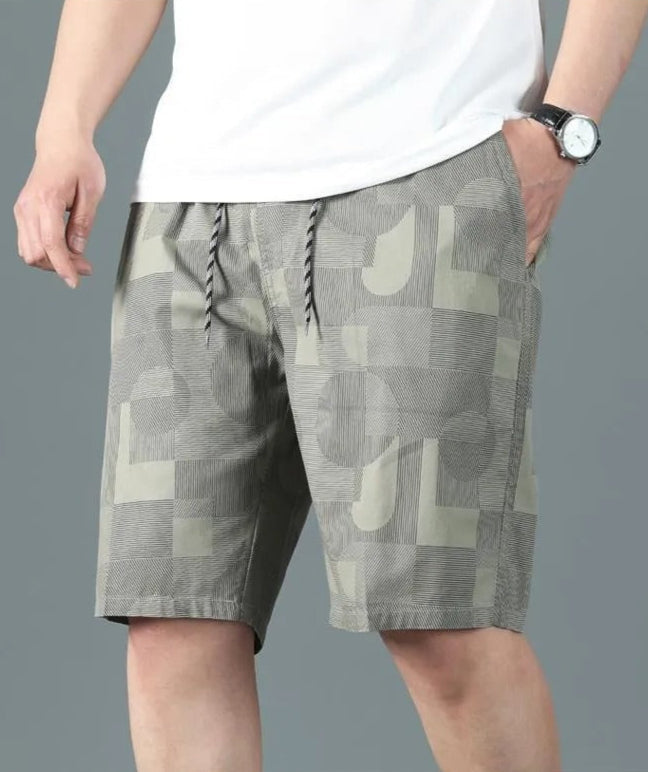 Bermuda homme en coton imprimé géométrique style décontracté - Mateo
