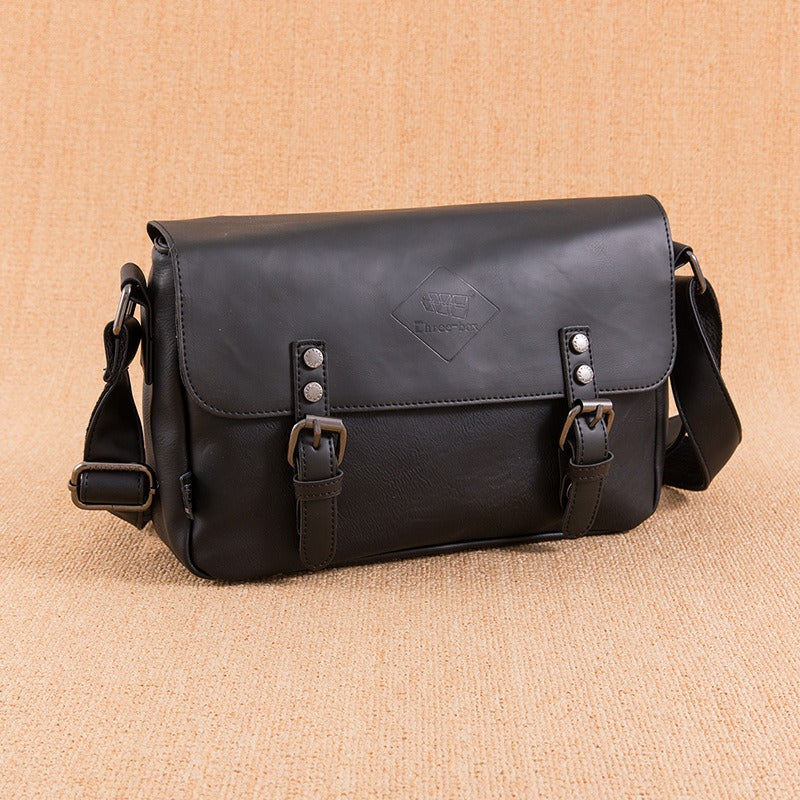 Sac à bandoulière en cuir synthétique pour homme avec boucles vintage - Matthew