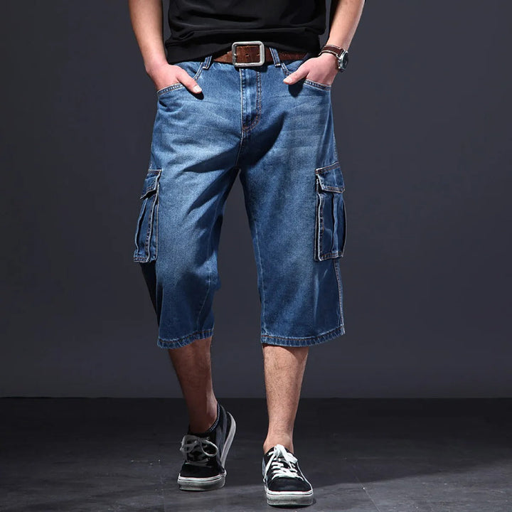Short en denim multi-poches style cargo pour homme - Damien