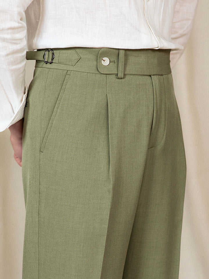 Pantalon taille haute décontracté pour hommes, style Old Money