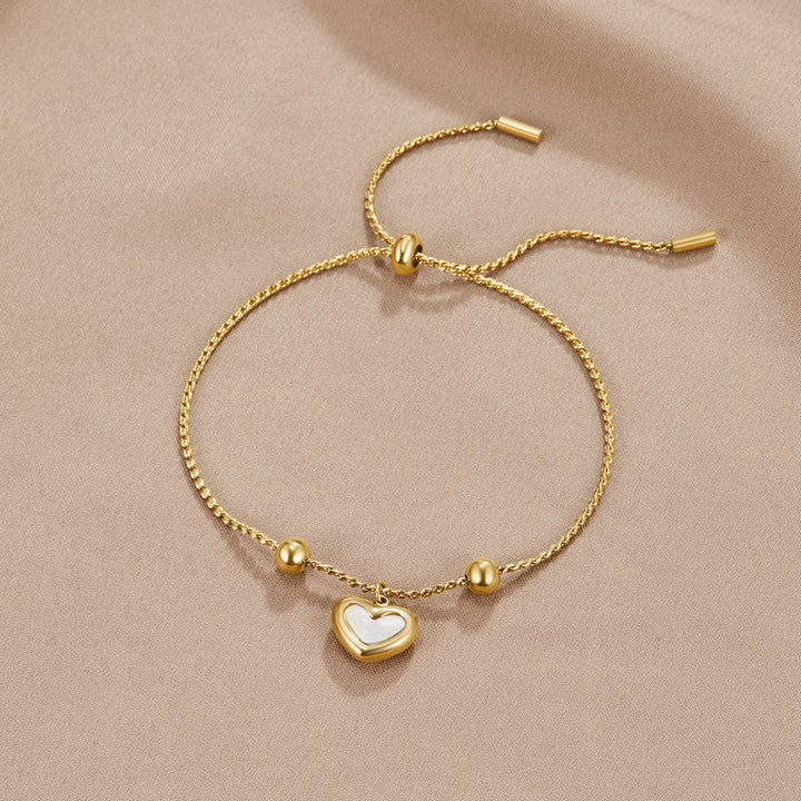 Bracelet réglable avec pendentif en forme de coeur - Letizia