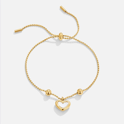 Bracelet réglable avec pendentif en forme de coeur - Letizia
