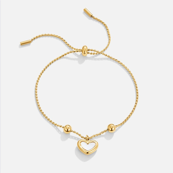 Bracelet réglable avec pendentif en forme de coeur - Letizia