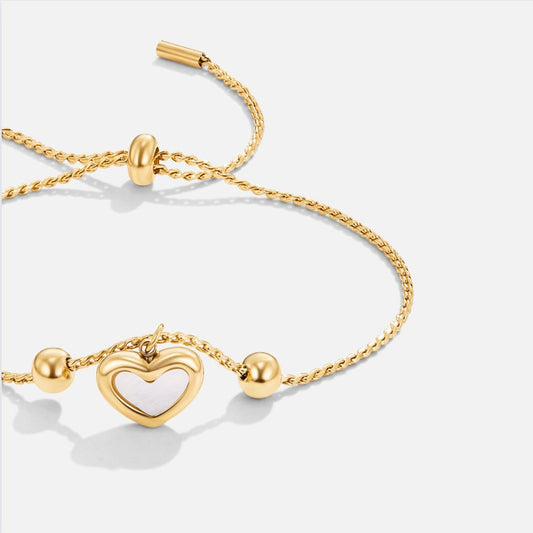 Bracelet réglable avec pendentif en forme de coeur - Letizia