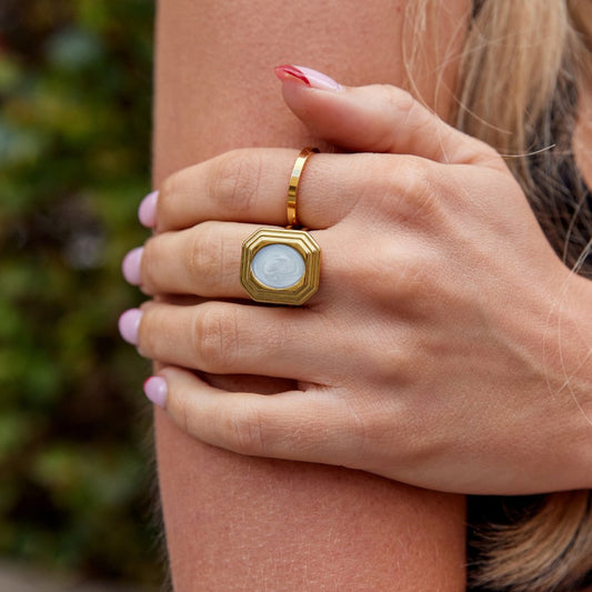 Bague géométrique en or vintage