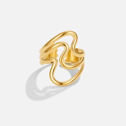 Bague enveloppante Golden Waves