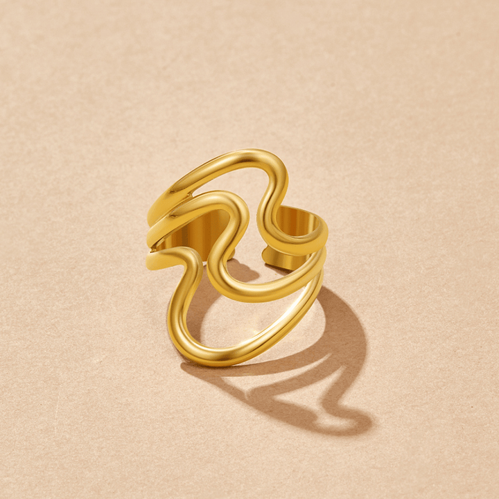 Bague enveloppante Golden Waves