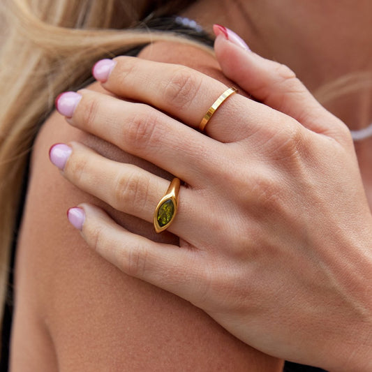 Bague en cristal vert d'Arizona