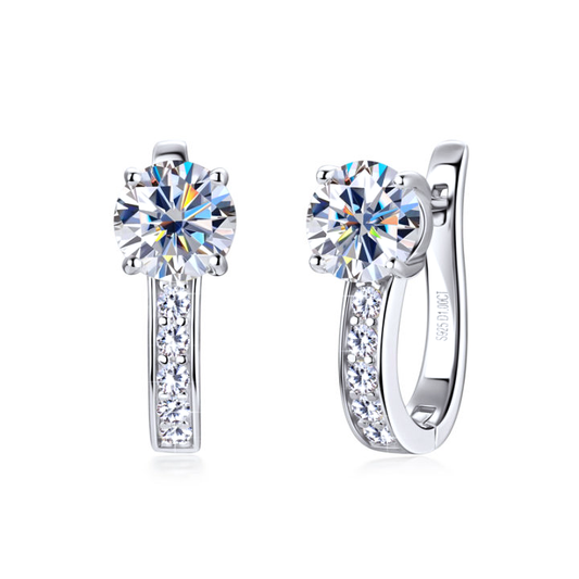 Boucles d'oreilles lobe en moissanite - Nimue