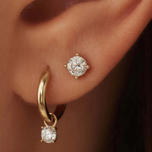 Boucles d'oreilles avec pierre Larmes de Lune