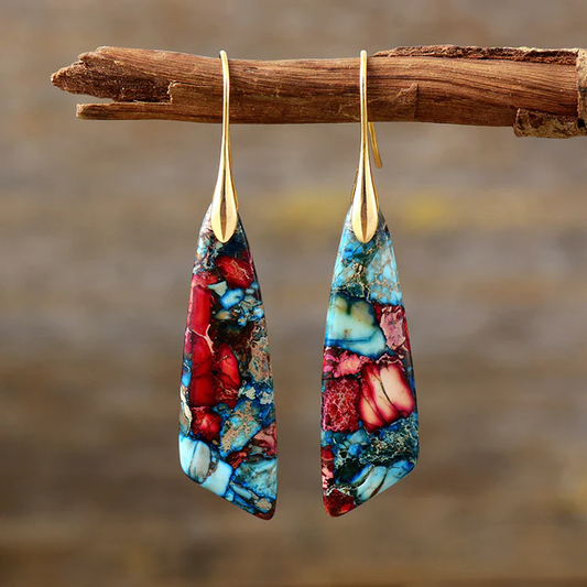 Boucles D'Oreilles Pierres Précieuses Multicolores Collection Intemporelle Édition Limitée