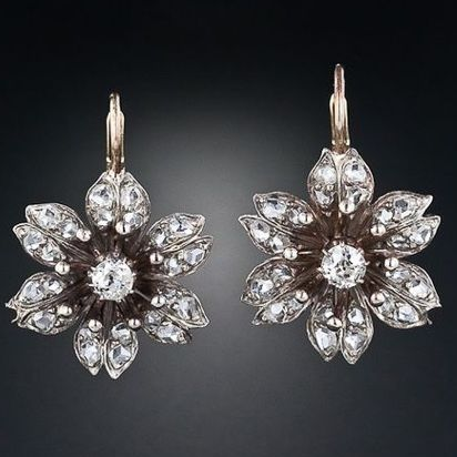 Boucles Doreilles Fleurs En Cristal Vintage Édition Limitée De Luxe