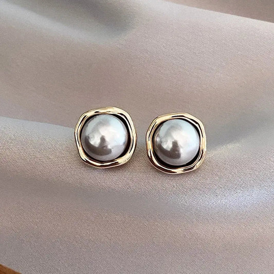 Boucles Doreilles Perles Noires Limité