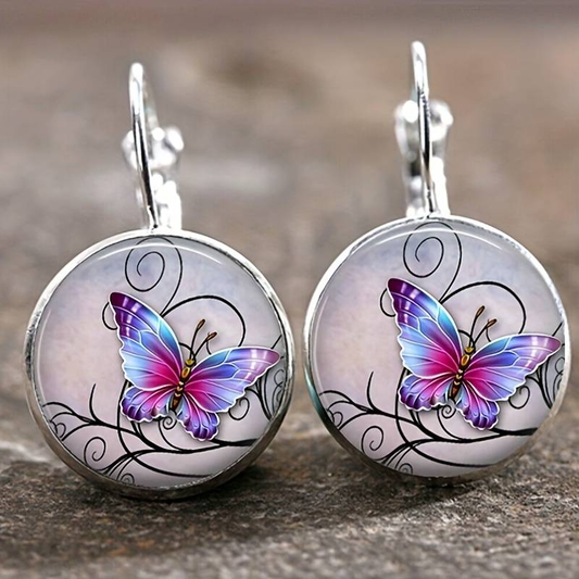 Boucles D Oreilles Papillon En Cristal Vintage Édition Limitée Numérotée
