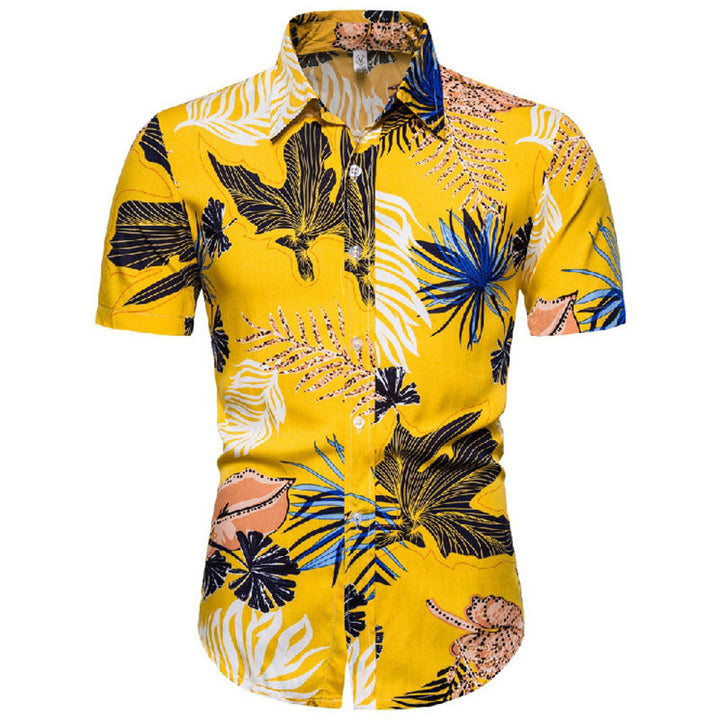 Chemise de vacances pour hommes en coton et lin