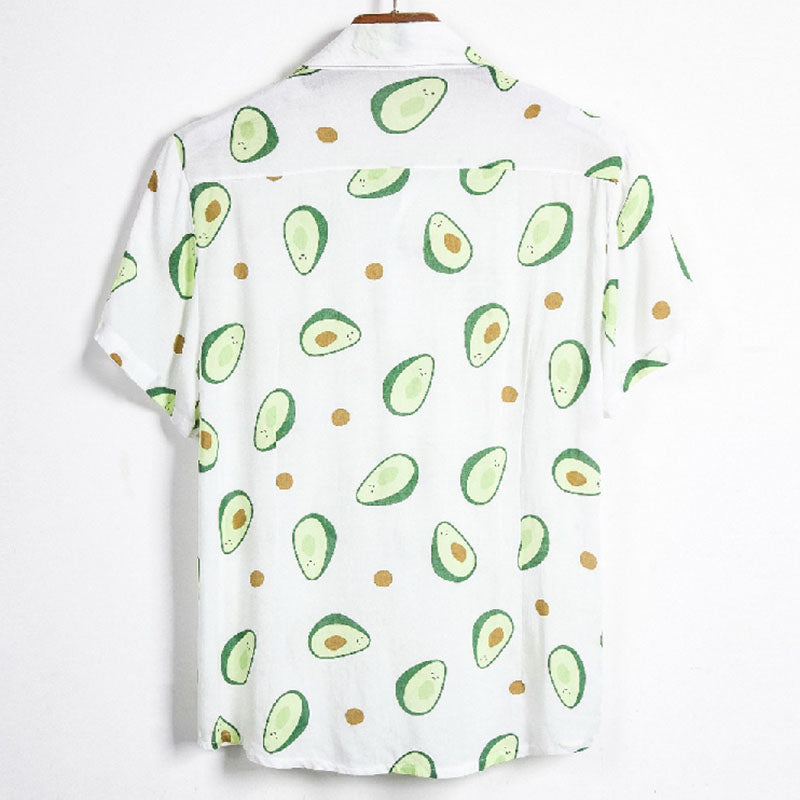 Chemise de vacances stylée pour hommes en coton avec impression d'avocat