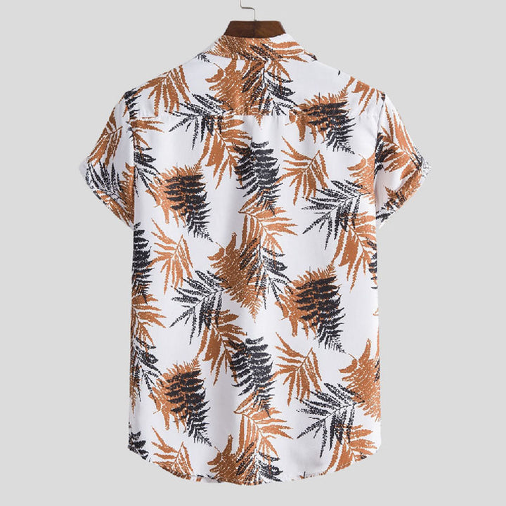 Chemise à manches courtes élégante pour hommes avec un design floral cool