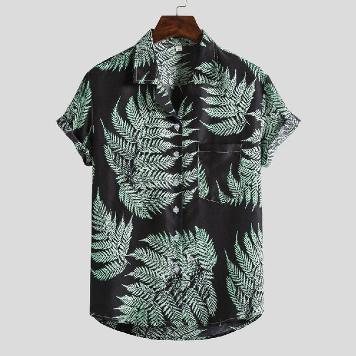 Chemise à manches courtes pour hommes, au design floral très tendance.