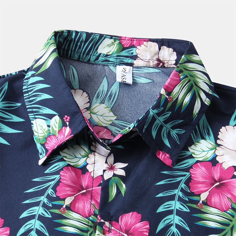 Chemise élégante à manches courtes pour hommes avec impression florale