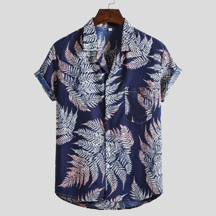 Chemise à manches courtes pour hommes, au design floral très tendance.