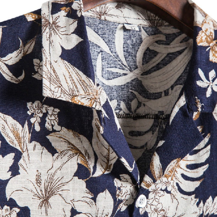 Chemise élégante à manches courtes pour hommes avec motif floral