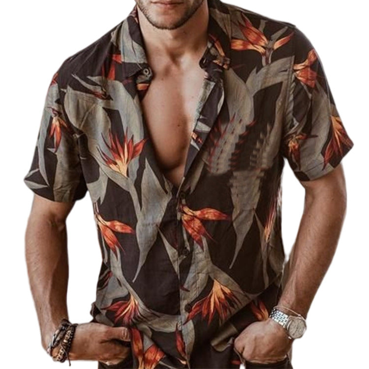 Toro - Chemise à manches courtes pour homme à imprimé tropical