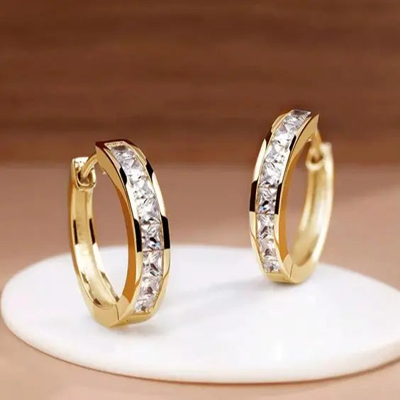 Créoles Or Jaune Et Cristal Collection Luxe Édition Limitée Exclusivité