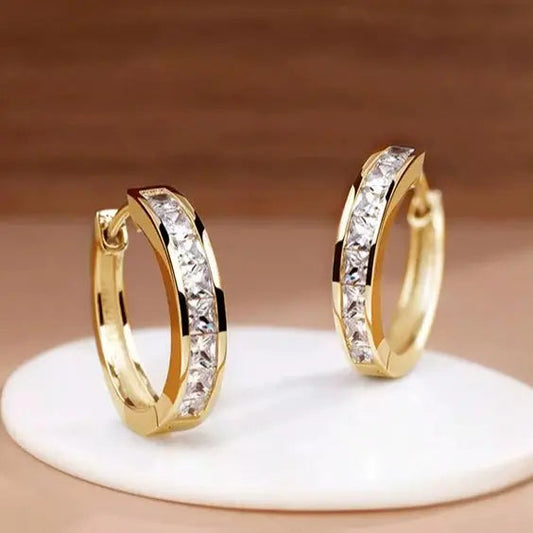 Créoles Or Jaune Et Cristal Collection Luxe Édition Limitée Exclusivité