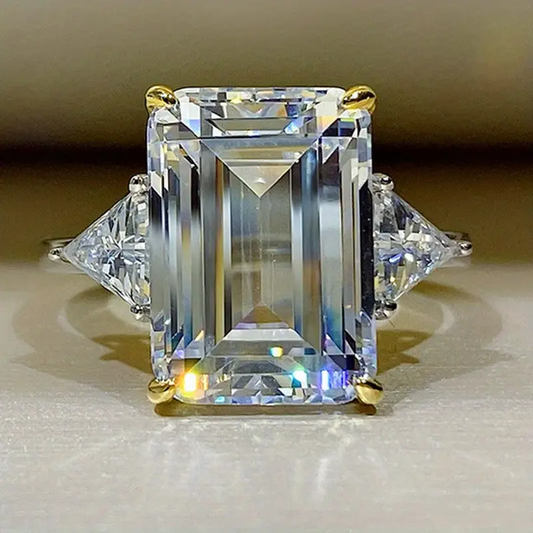 Vintage Square Glass Gold Ring